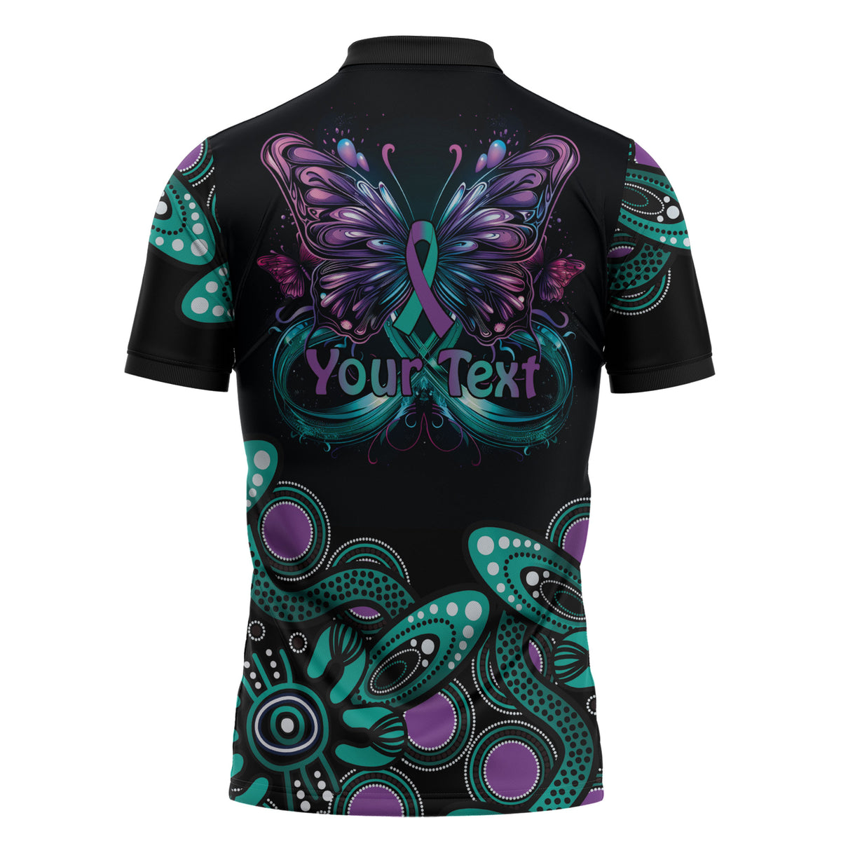 Personalised Hope Fight Suicide Prevention Support Zipper Polo Shirt Aboriginal Motif
