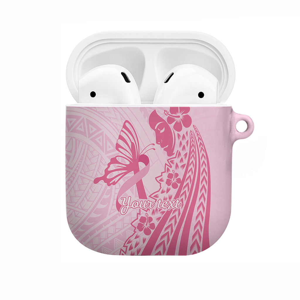 Pacific Girl and Butterfly Cancer Pink Ribbon Personalised AirPods Case