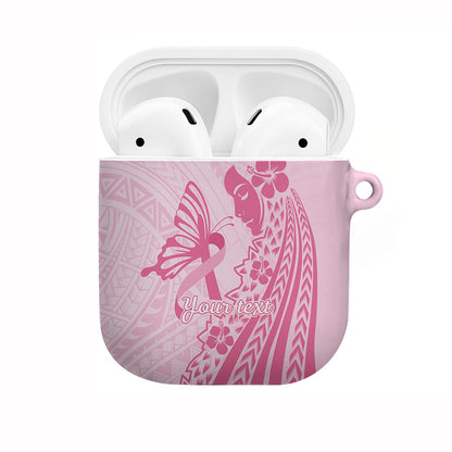Pacific Girl and Butterfly Cancer Pink Ribbon Personalised AirPods Case