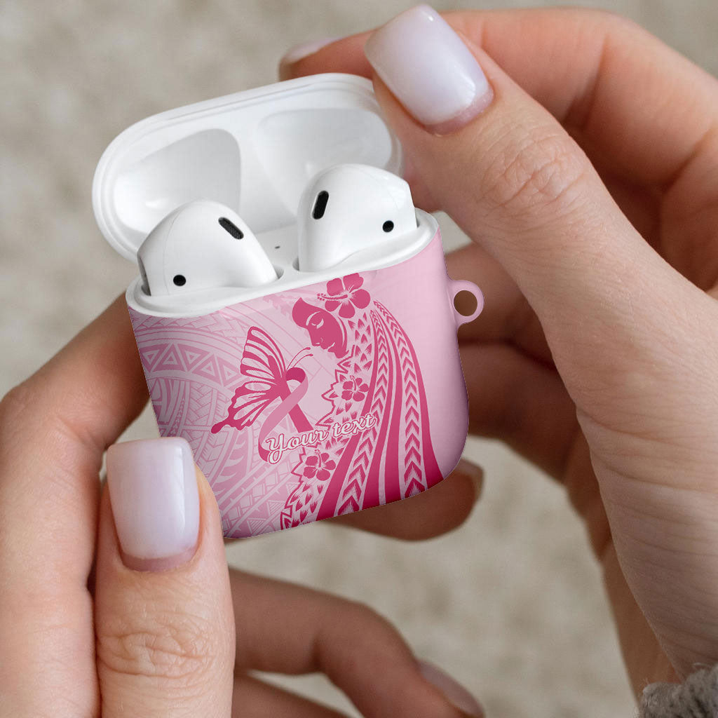 Pacific Girl and Butterfly Cancer Pink Ribbon Personalised AirPods Case