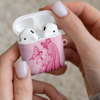 Pacific Girl and Butterfly Cancer Pink Ribbon Personalised AirPods Case