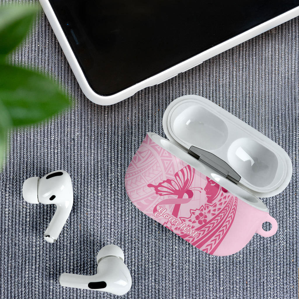 Pacific Girl and Butterfly Cancer Pink Ribbon Personalised AirPods Case