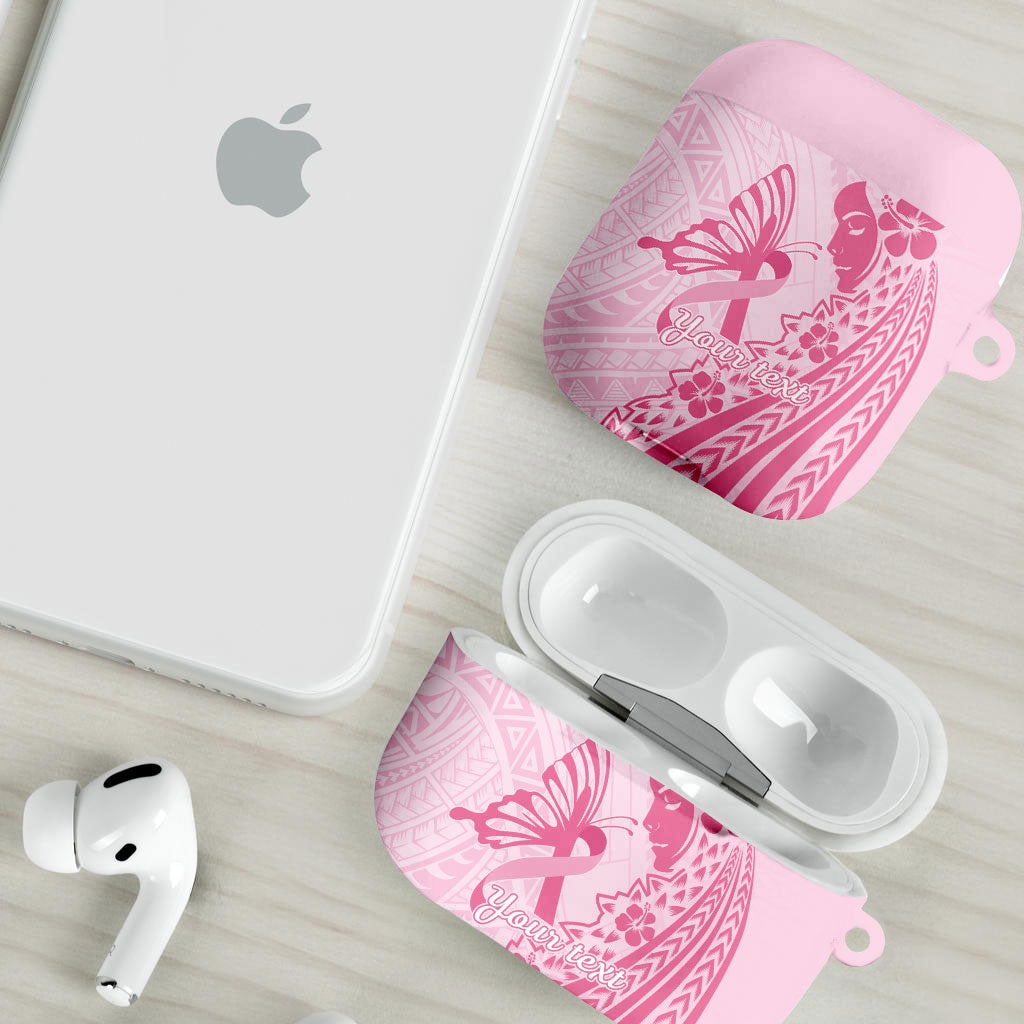 Pacific Girl and Butterfly Cancer Pink Ribbon Personalised AirPods Case