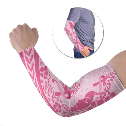 Pacific Girl and Butterfly Cancer Pink Ribbon Personalised Arm Sleeves