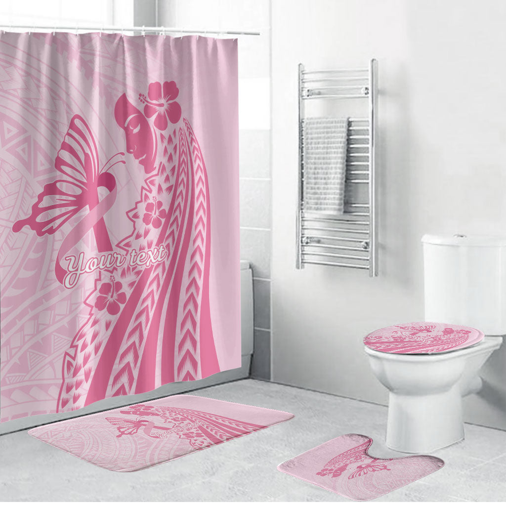 Pacific Girl and Butterfly Cancer Pink Ribbon Personalised Bathroom Set