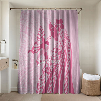 Pacific Girl and Butterfly Cancer Pink Ribbon Personalised Bathroom Set