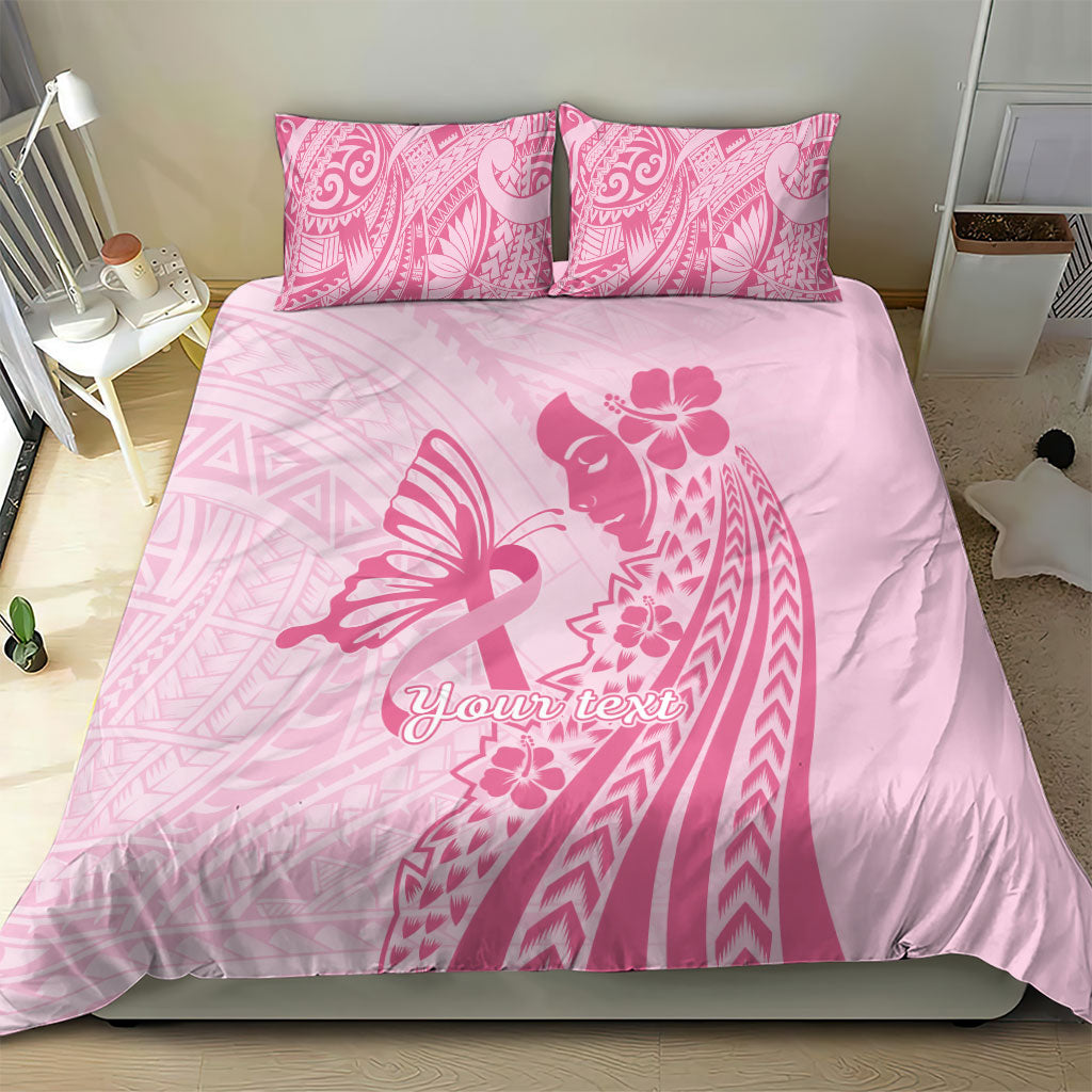 Pacific Girl and Butterfly Cancer Pink Ribbon Personalised Bedding Set