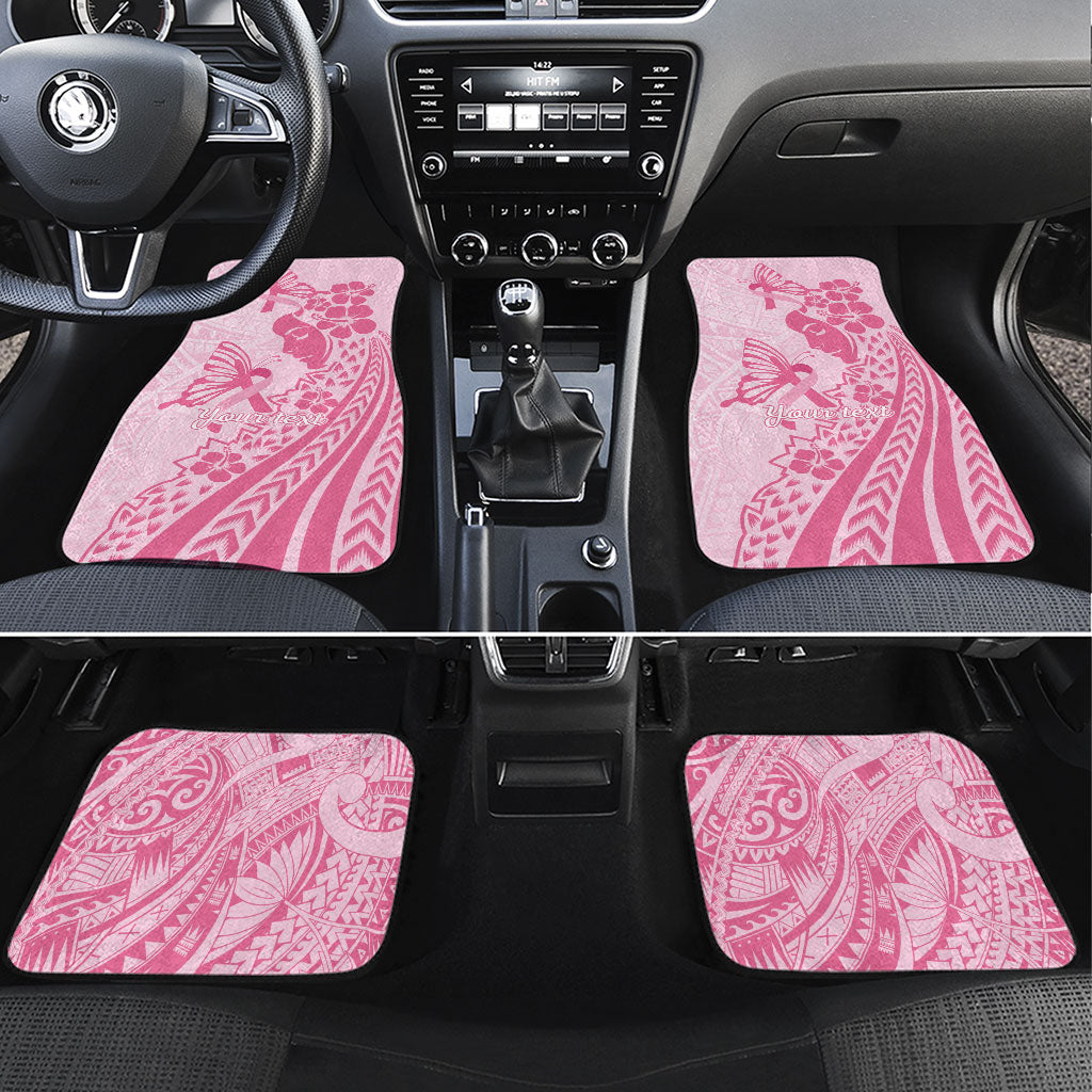 Pacific Girl and Butterfly Cancer Pink Ribbon Personalised Car Mats