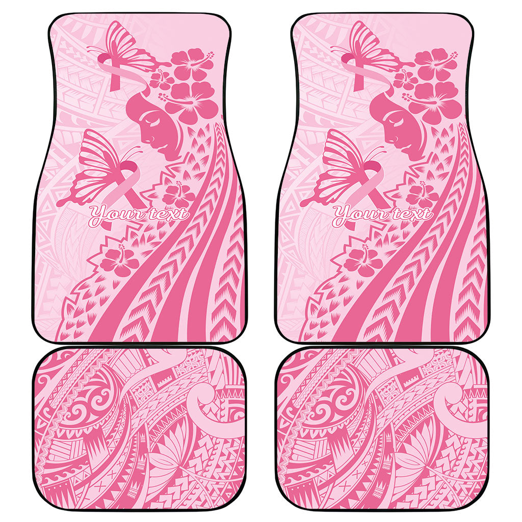 Pacific Girl and Butterfly Cancer Pink Ribbon Personalised Car Mats