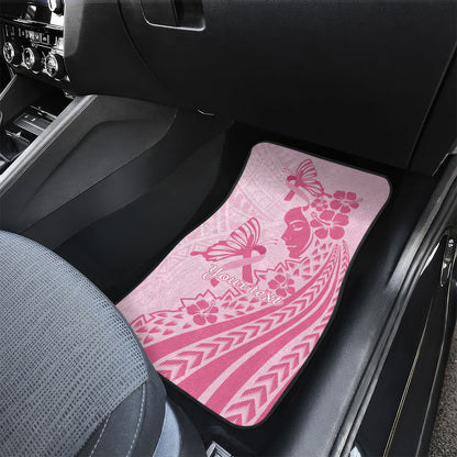 Pacific Girl and Butterfly Cancer Pink Ribbon Personalised Car Mats