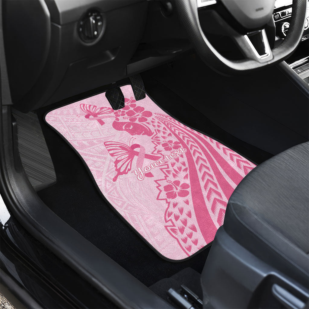 Pacific Girl and Butterfly Cancer Pink Ribbon Personalised Car Mats