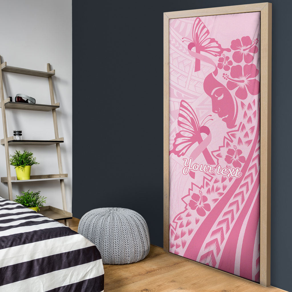 Pacific Girl and Butterfly Cancer Pink Ribbon Personalised Door Cover