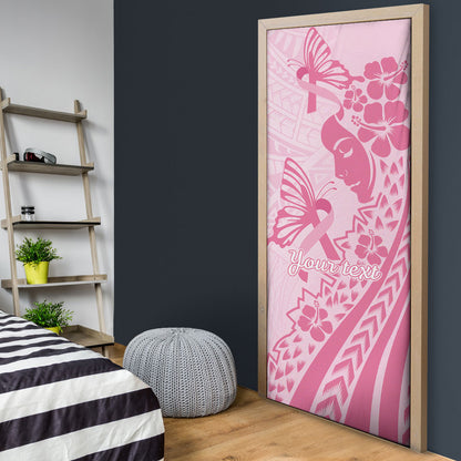 Pacific Girl and Butterfly Cancer Pink Ribbon Personalised Door Cover
