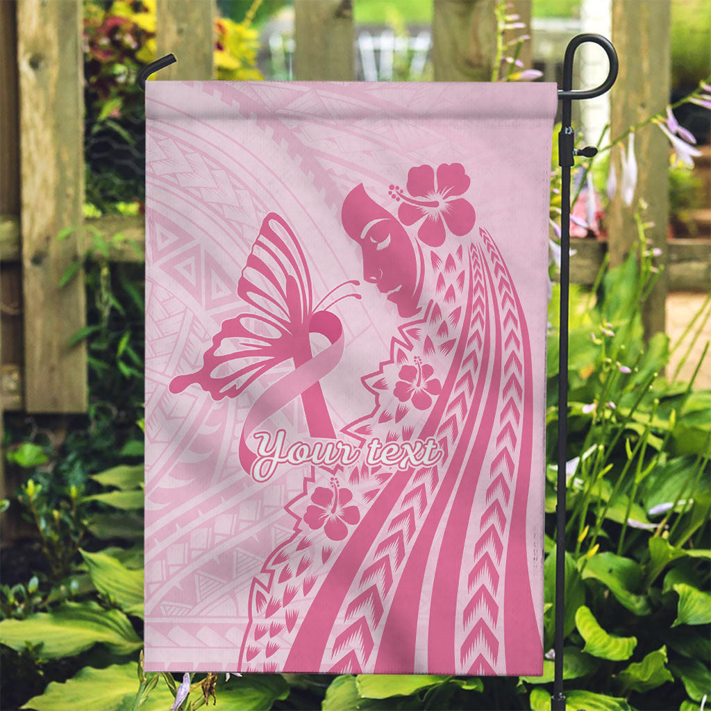 Pacific Girl and Butterfly Cancer Pink Ribbon Personalised Garden Flag
