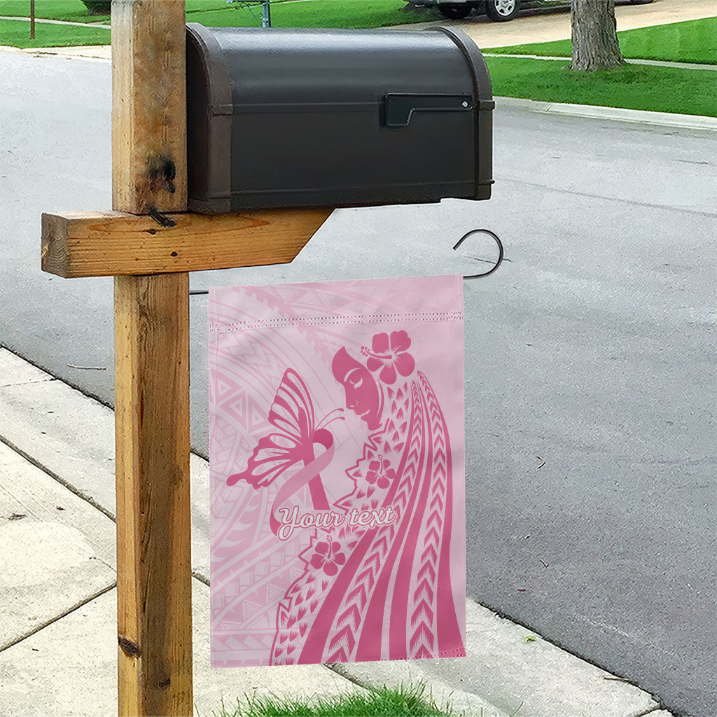Pacific Girl and Butterfly Cancer Pink Ribbon Personalised Garden Flag