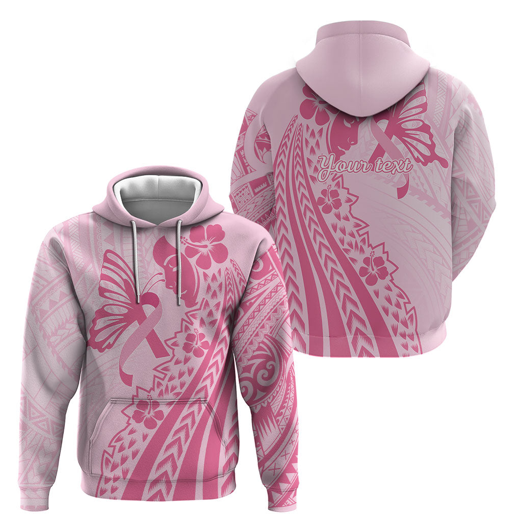 Pacific Girl and Butterfly Cancer Pink Ribbon Personalised Hoodie