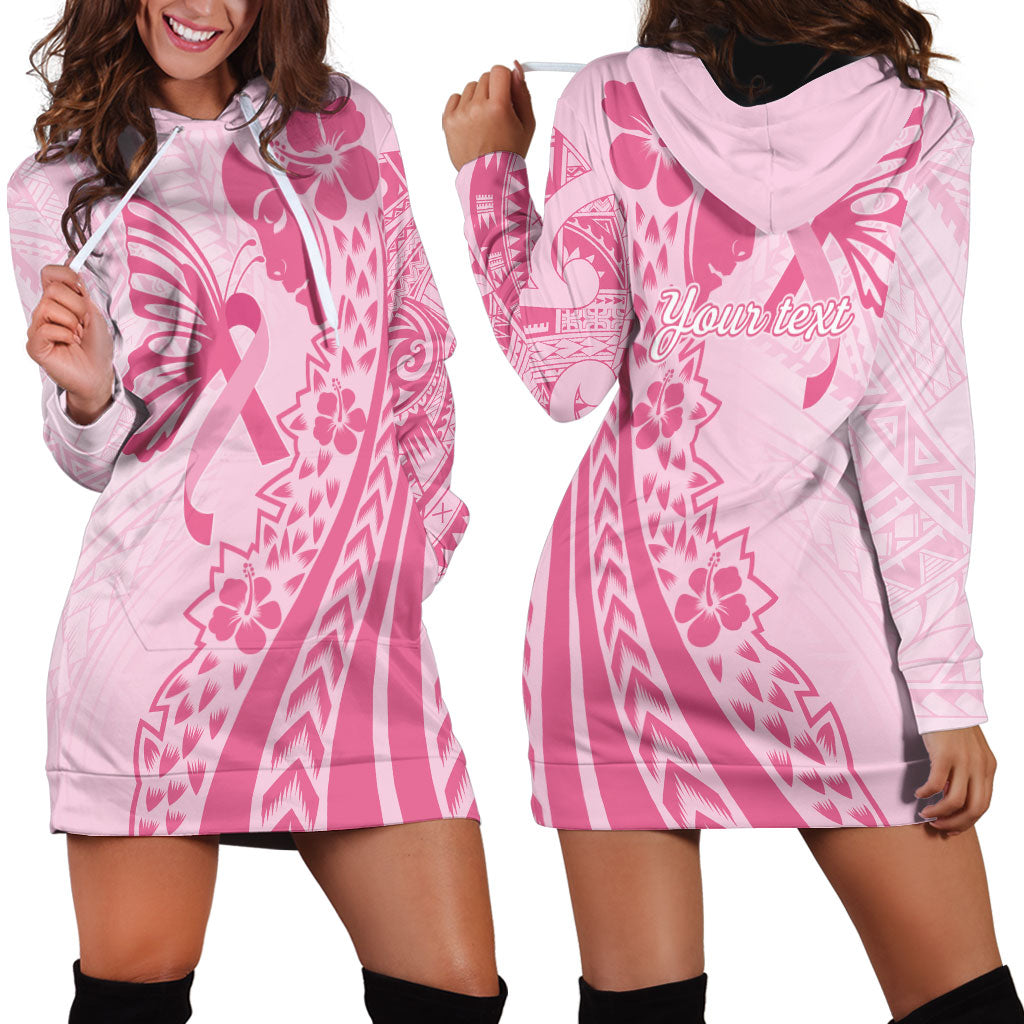 Pacific Girl and Butterfly Cancer Pink Ribbon Personalised Hoodie Dress
