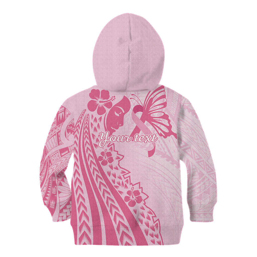 Pacific Girl and Butterfly Cancer Pink Ribbon Personalised Kid Hoodie