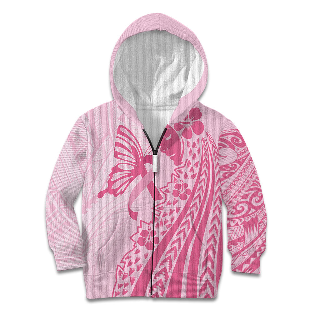 Pacific Girl and Butterfly Cancer Pink Ribbon Personalised Kid Hoodie