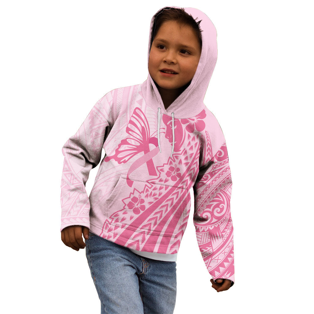 Pacific Girl and Butterfly Cancer Pink Ribbon Personalised Kid Hoodie
