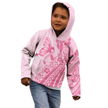 Pacific Girl and Butterfly Cancer Pink Ribbon Personalised Kid Hoodie