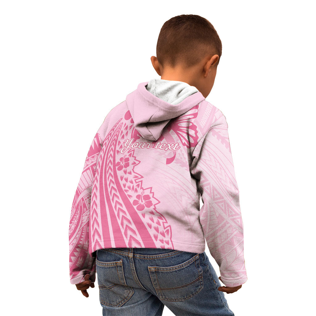 Pacific Girl and Butterfly Cancer Pink Ribbon Personalised Kid Hoodie