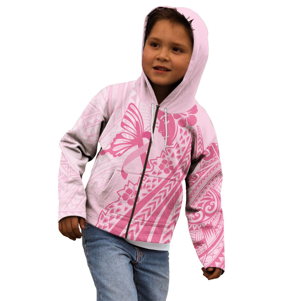 Pacific Girl and Butterfly Cancer Pink Ribbon Personalised Kid Hoodie