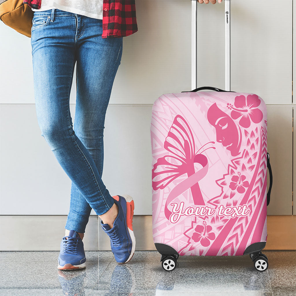 Pacific Girl and Butterfly Cancer Pink Ribbon Personalised Luggage Cover