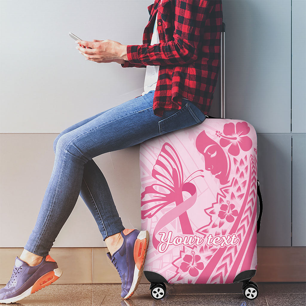 Pacific Girl and Butterfly Cancer Pink Ribbon Personalised Luggage Cover