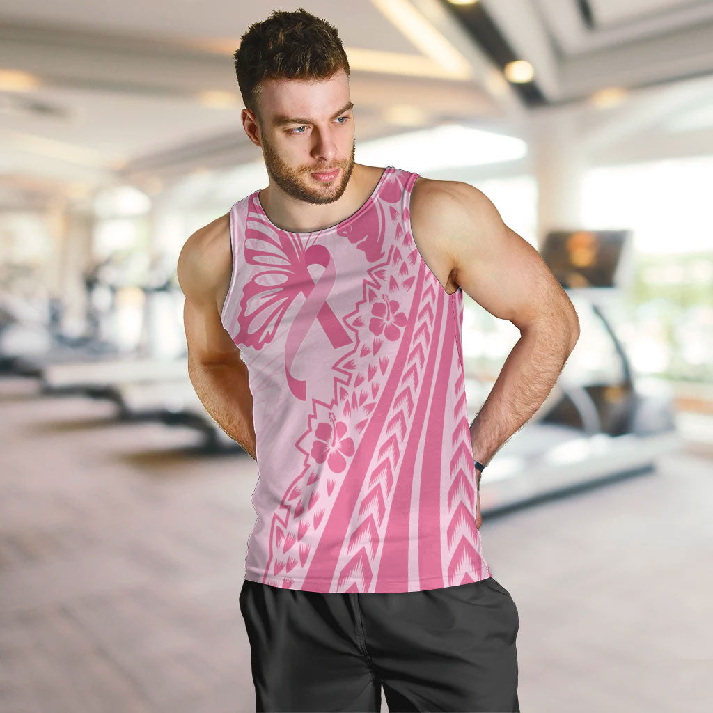 Pacific Girl and Butterfly Cancer Pink Ribbon Personalised Men Tank Top