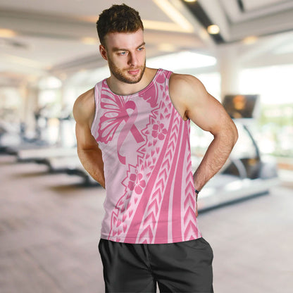 Pacific Girl and Butterfly Cancer Pink Ribbon Personalised Men Tank Top