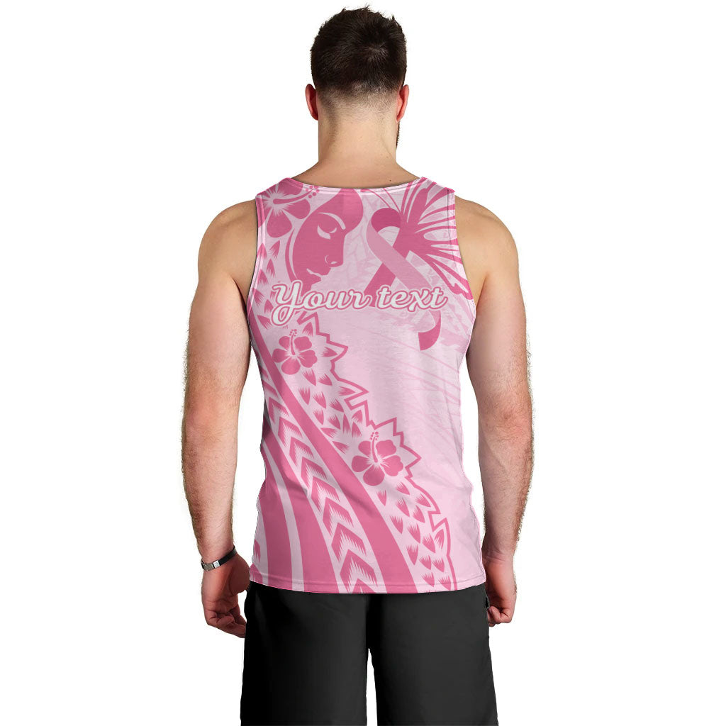 Pacific Girl and Butterfly Cancer Pink Ribbon Personalised Men Tank Top