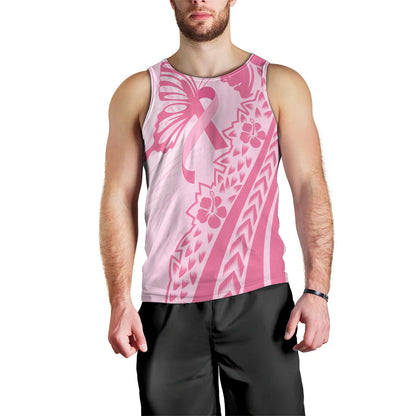 Pacific Girl and Butterfly Cancer Pink Ribbon Personalised Men Tank Top