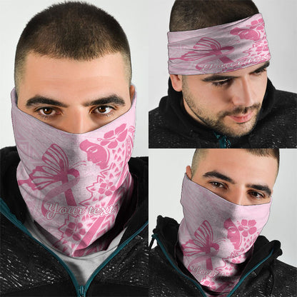 Pacific Girl and Butterfly Cancer Pink Ribbon Personalised Neck Gaiter