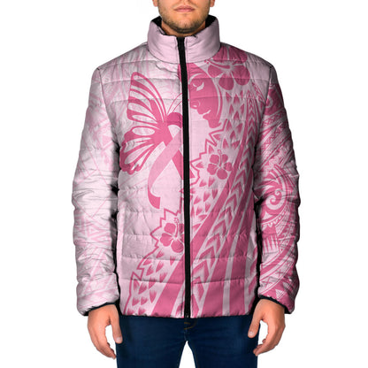 Pacific Girl and Butterfly Cancer Pink Ribbon Personalised Padded Jacket