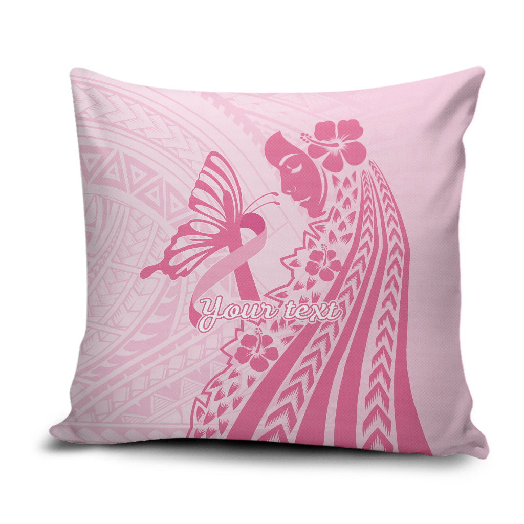 Pacific Girl and Butterfly Cancer Pink Ribbon Personalised Pillow Cover