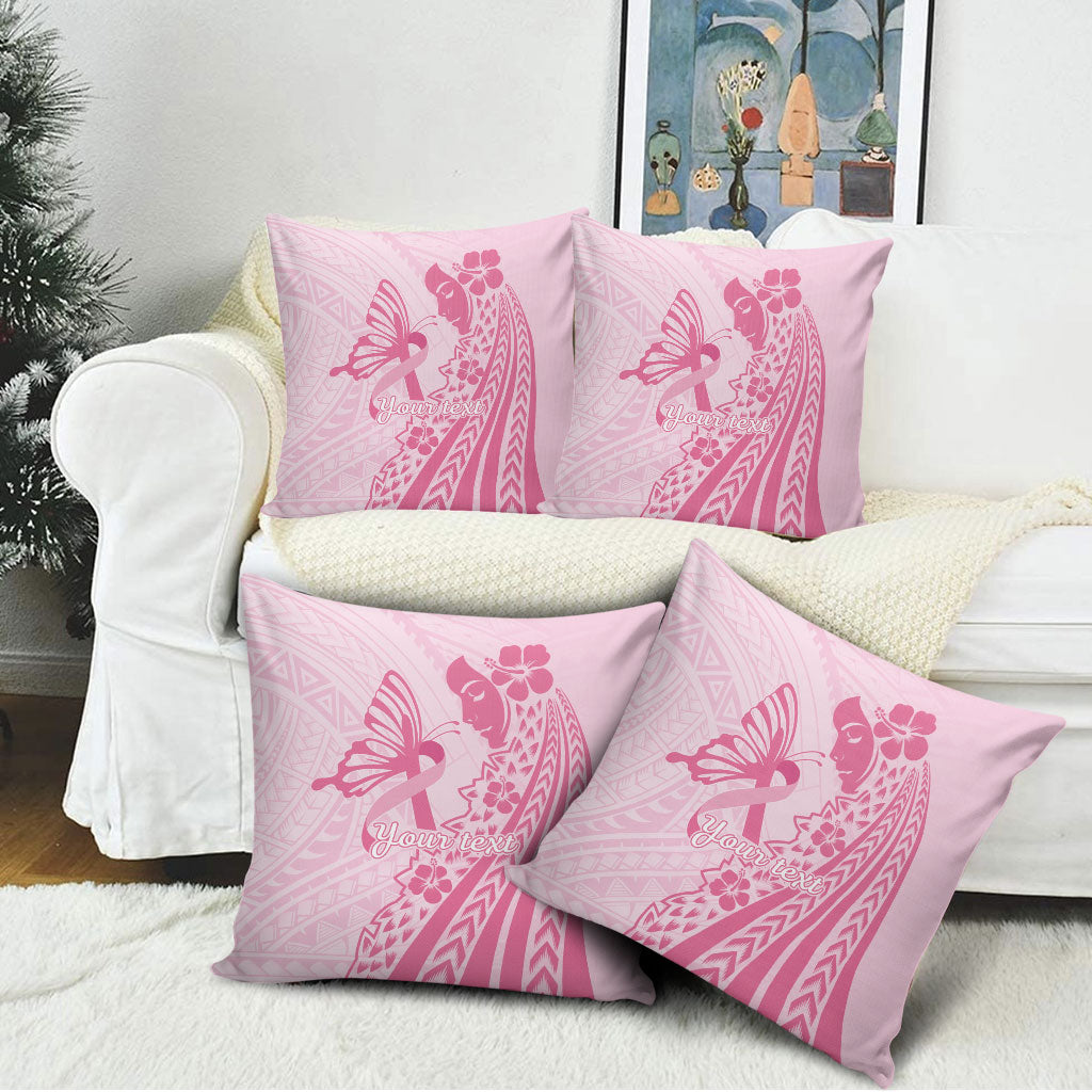 Pacific Girl and Butterfly Cancer Pink Ribbon Personalised Pillow Cover