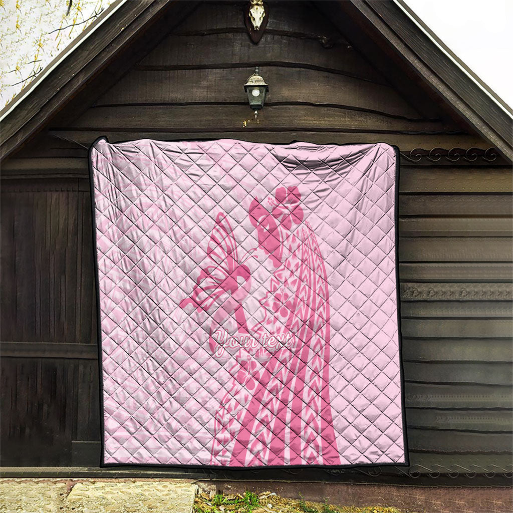 Pacific Girl and Butterfly Cancer Pink Ribbon Personalised Quilt