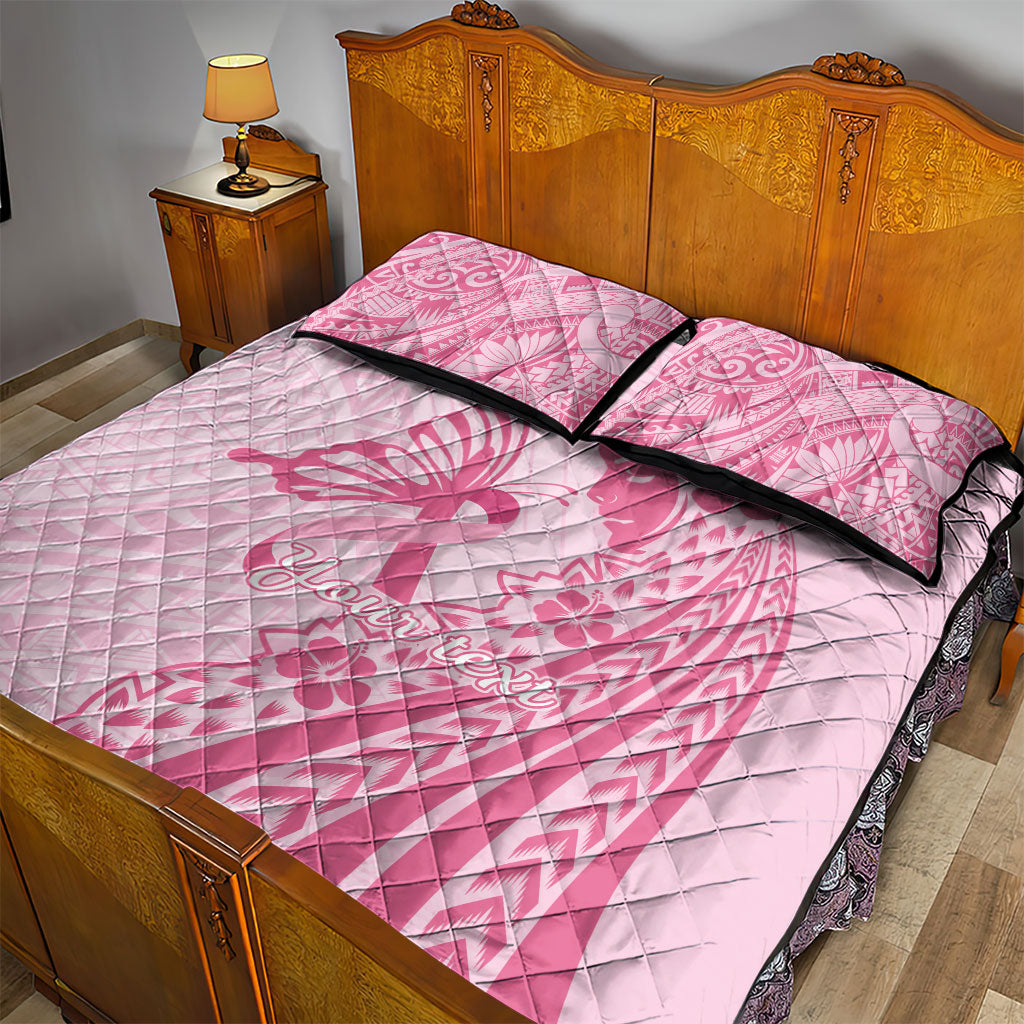 Pacific Girl and Butterfly Cancer Pink Ribbon Personalised Quilt Bed Set