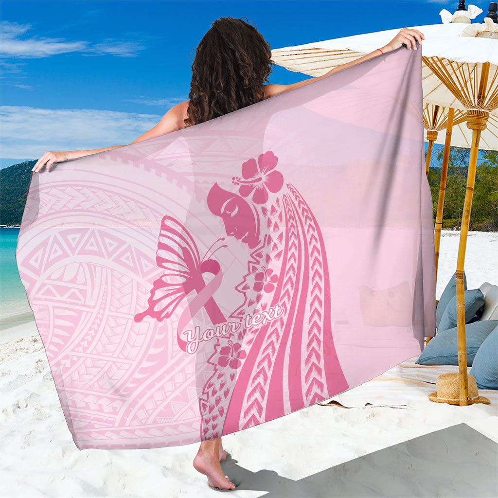 Pacific Girl and Butterfly Cancer Pink Ribbon Personalised Sarong