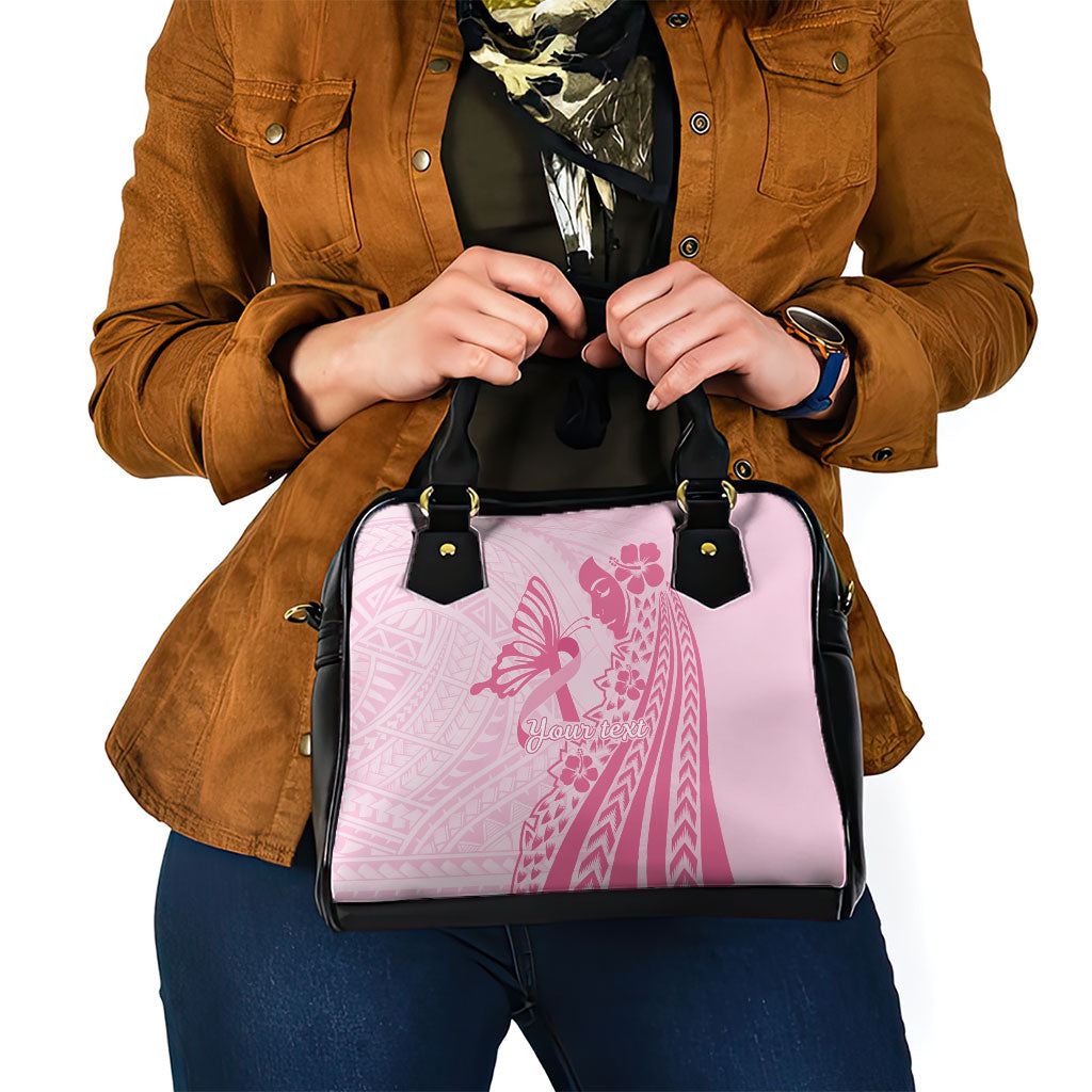 Pacific Girl and Butterfly Cancer Pink Ribbon Personalised Shoulder Handbag