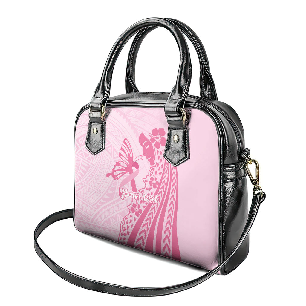 Pacific Girl and Butterfly Cancer Pink Ribbon Personalised Shoulder Handbag