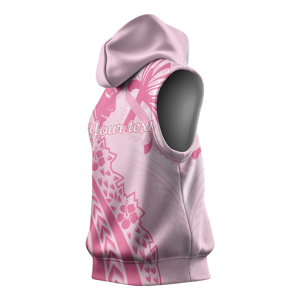 Pacific Girl and Butterfly Cancer Pink Ribbon Personalised Sleeveless Hoodie