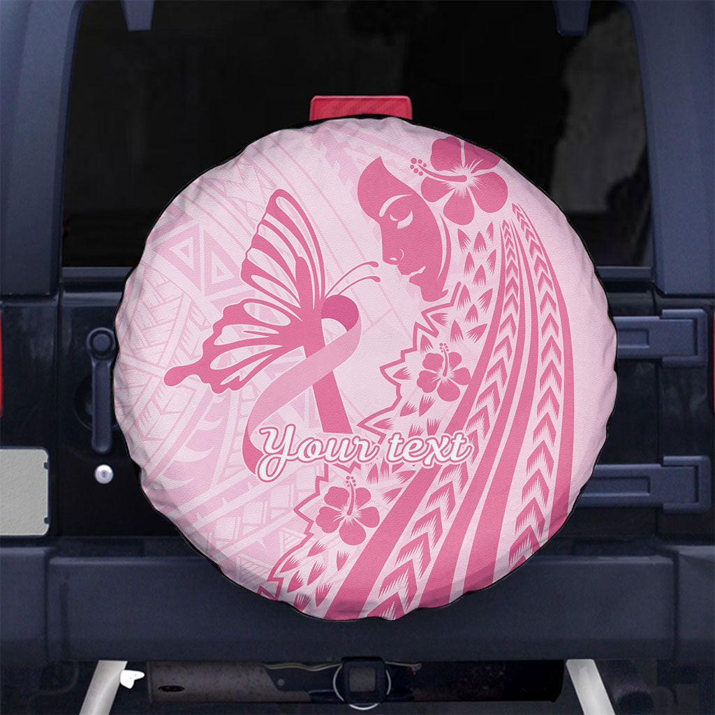 Pacific Girl and Butterfly Cancer Pink Ribbon Personalised Spare Tire Cover