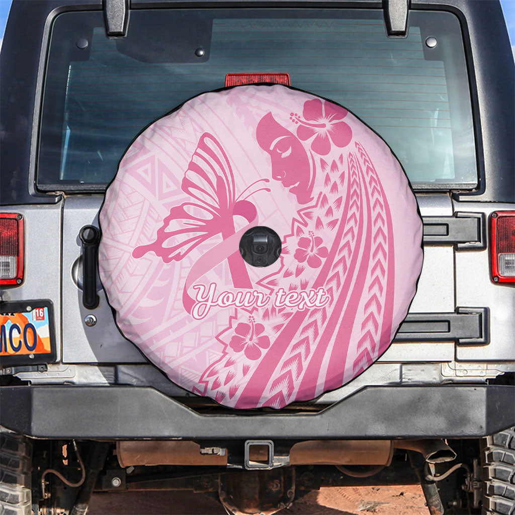 Pacific Girl and Butterfly Cancer Pink Ribbon Personalised Spare Tire Cover