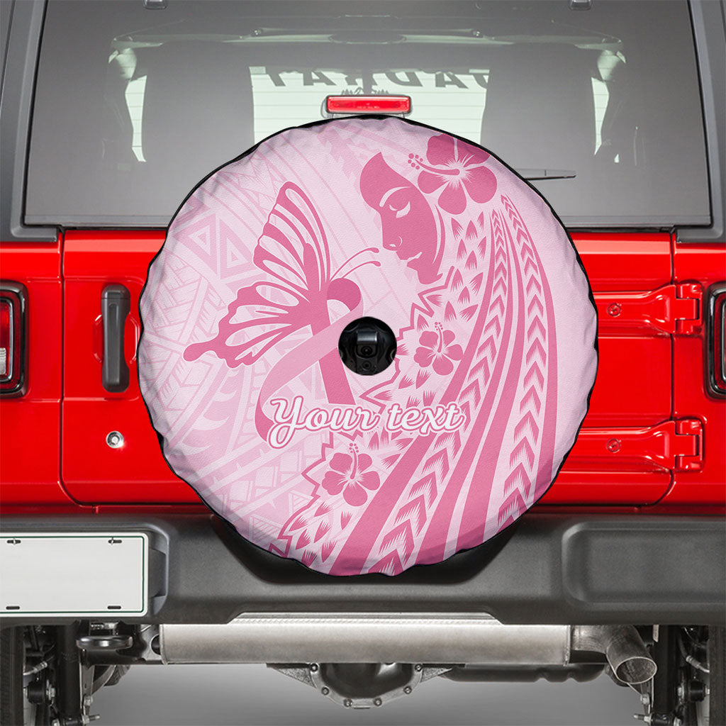 Pacific Girl and Butterfly Cancer Pink Ribbon Personalised Spare Tire Cover