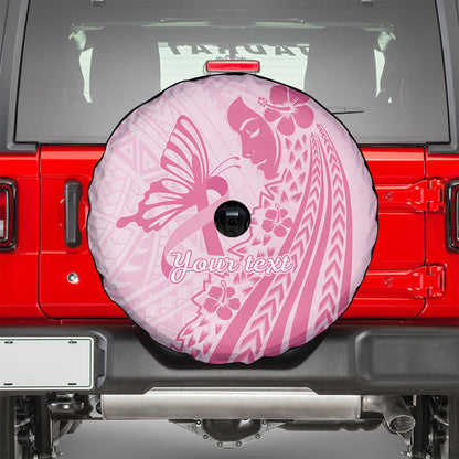 Pacific Girl and Butterfly Cancer Pink Ribbon Personalised Spare Tire Cover