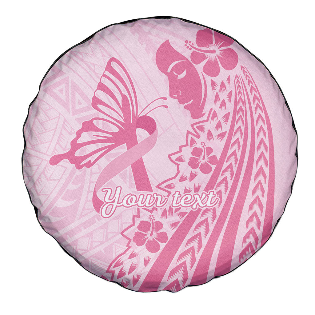 Pacific Girl and Butterfly Cancer Pink Ribbon Personalised Spare Tire Cover