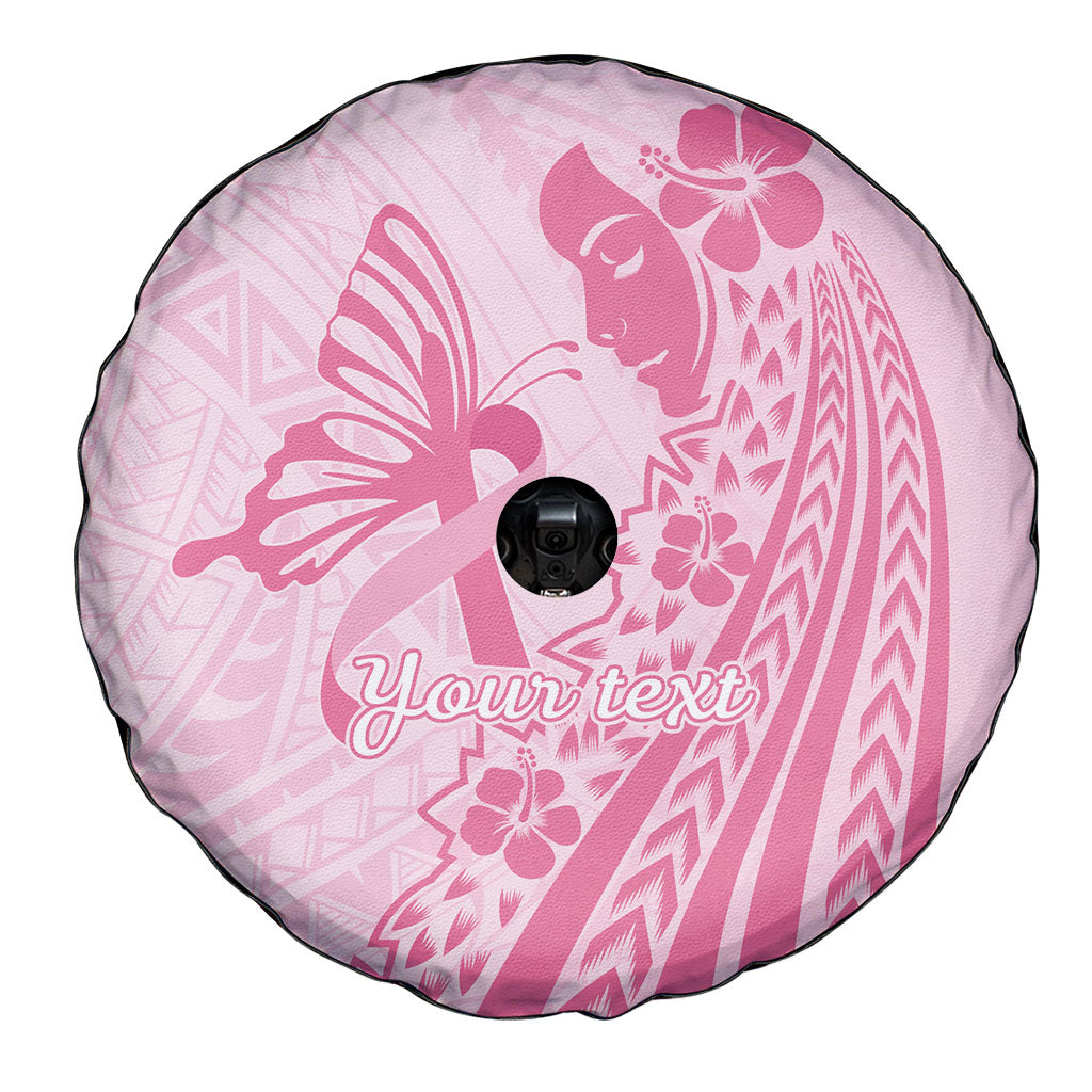 Pacific Girl and Butterfly Cancer Pink Ribbon Personalised Spare Tire Cover