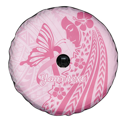 Pacific Girl and Butterfly Cancer Pink Ribbon Personalised Spare Tire Cover